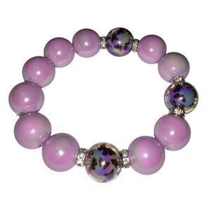 Purple Butterfly Chunky Beaded Bracelet 💜🦋